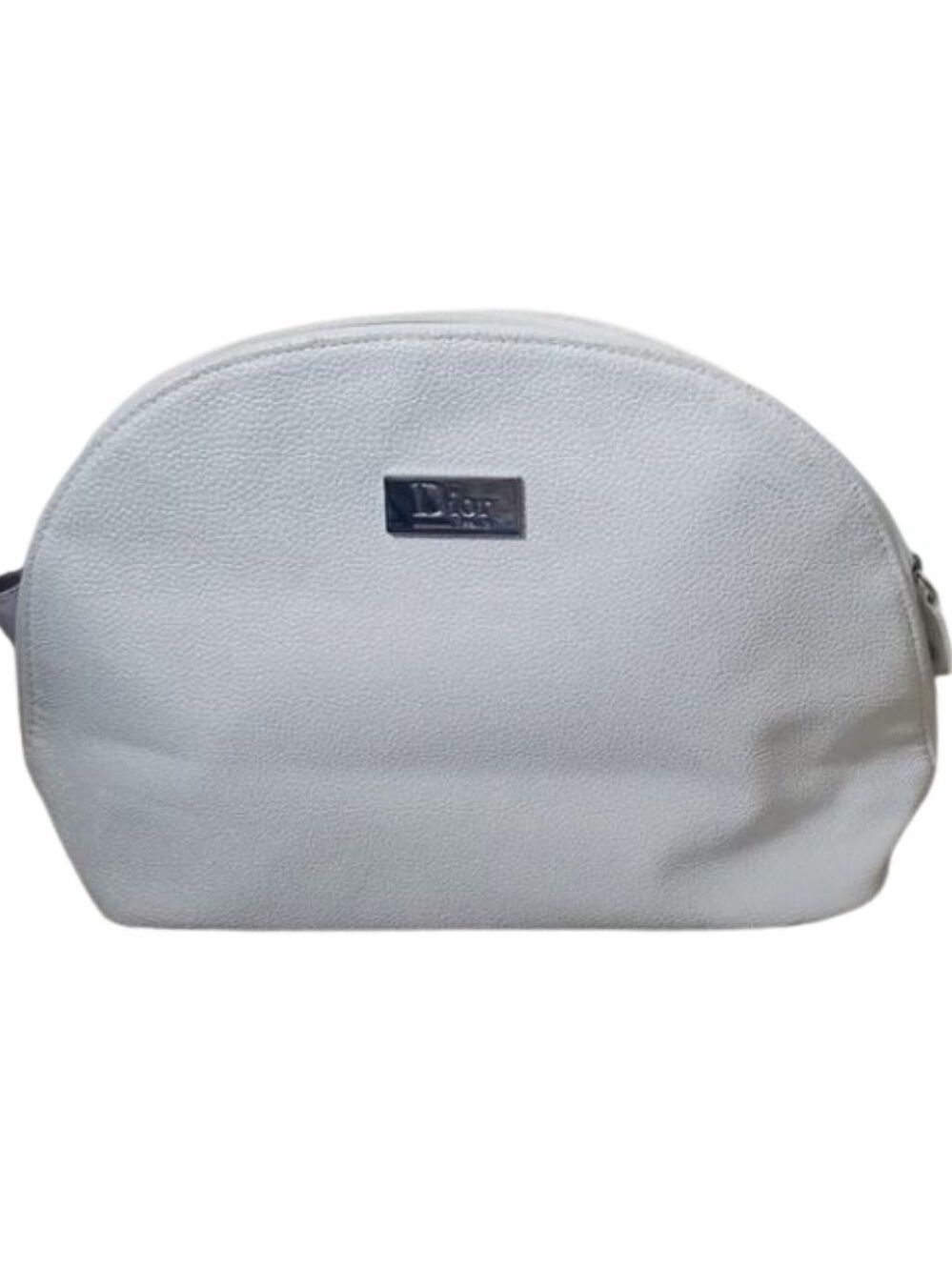 Dior‎ Parfums White Metallic Cosmetic Bag. Pre-loved In Good Condition